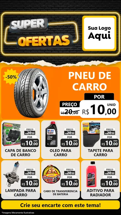 Modelo de Rede Social para Stories com o tema Super Ofertas para Auto peças