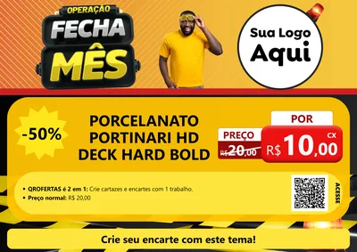 Modelo de Cartaz para Cartaz A4 Horizontal com o tema Operação Fecha Mês para Pisos e revestimentos