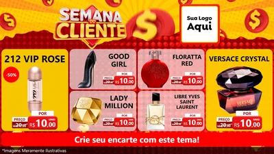 Modelo de TV para TV Horizontal com o tema Semana do Cliente para Perfumes