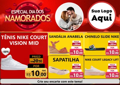 Modelo de Encarte para Encarte A4 Horizontal com o tema Especial Dia Dos Namorados para Calçados