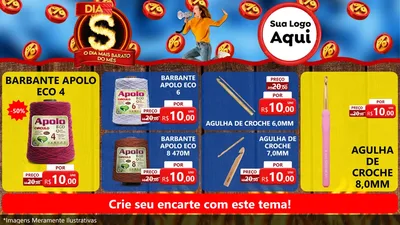 Modelo de TV para TV Horizontal com o tema Dia S - O Dia Mais Barato Do Mês para Armarinho e Aviamentos