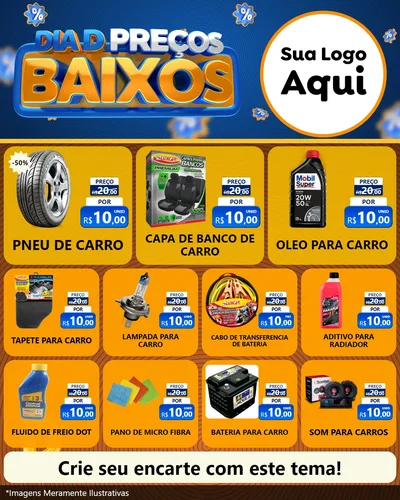 Modelo de Rede Social para Feed Instagram com o tema Dia D Preço Baixo para Auto peças