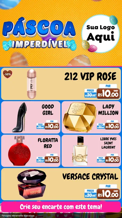 Modelo de TV para TV Vertical com o tema Páscoa Imperdível para Perfumes
