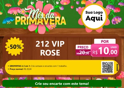 Modelo de Cartaz para Cartaz A4 Horizontal com o tema Mês da Primavera para Perfumes