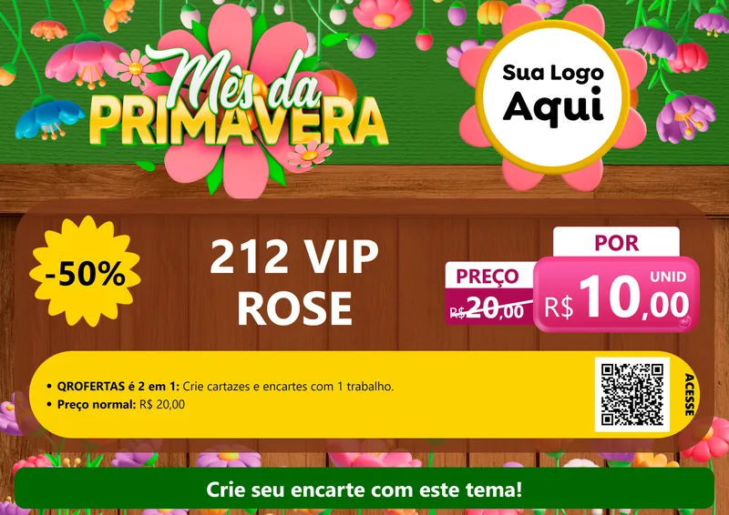 Modelo de Cartaz para Cartaz A4 Horizontal com o tema Mês da Primavera para Perfumes