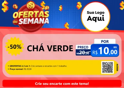 Modelo de Cartaz para Cartaz A4 Horizontal com o tema Ofertas Da Semana para Produtos Naturais