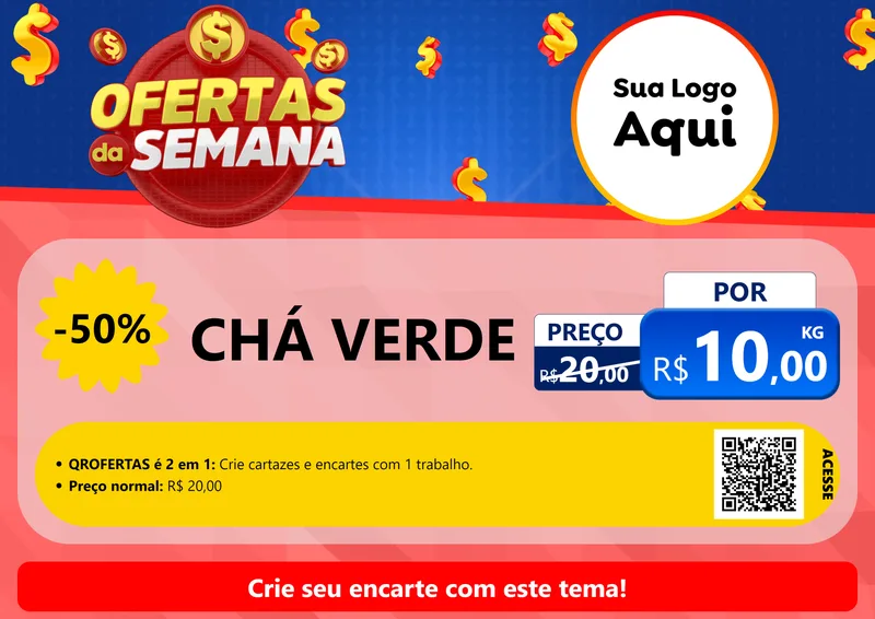 Modelo de Cartaz para Cartaz A4 Horizontal com o tema Ofertas Da Semana para Produtos Naturais
