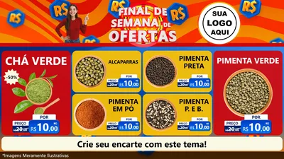 Modelo de TV para TV Horizontal com o tema Final de Semana de Ofertas para Produtos Naturais