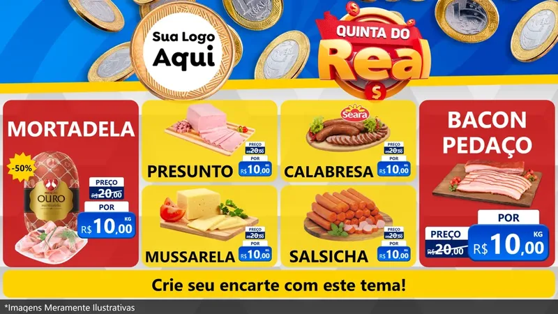 Modelo de TV para TV Horizontal com o tema Quinta do Real para Frios e Laticínios