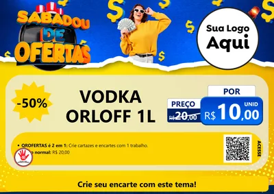 Modelo de Cartaz para Cartaz A4 Horizontal com o tema Sabadou de Ofertas para Distribuidora de bebidas