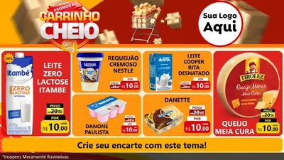Modelo de TV para TV Horizontal com o tema Promoção carrinho cheio para Frios e Laticínios