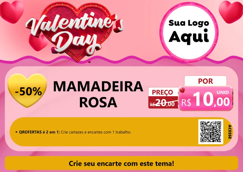 Modelo de Cartaz para Cartaz A4 Horizontal com o tema Valentine's Day para Bebês