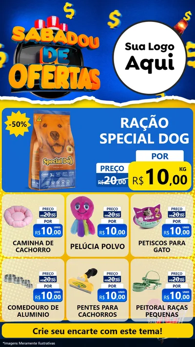 Modelo de Rede Social para Stories com o tema Sabadou de Ofertas para Pet Shop