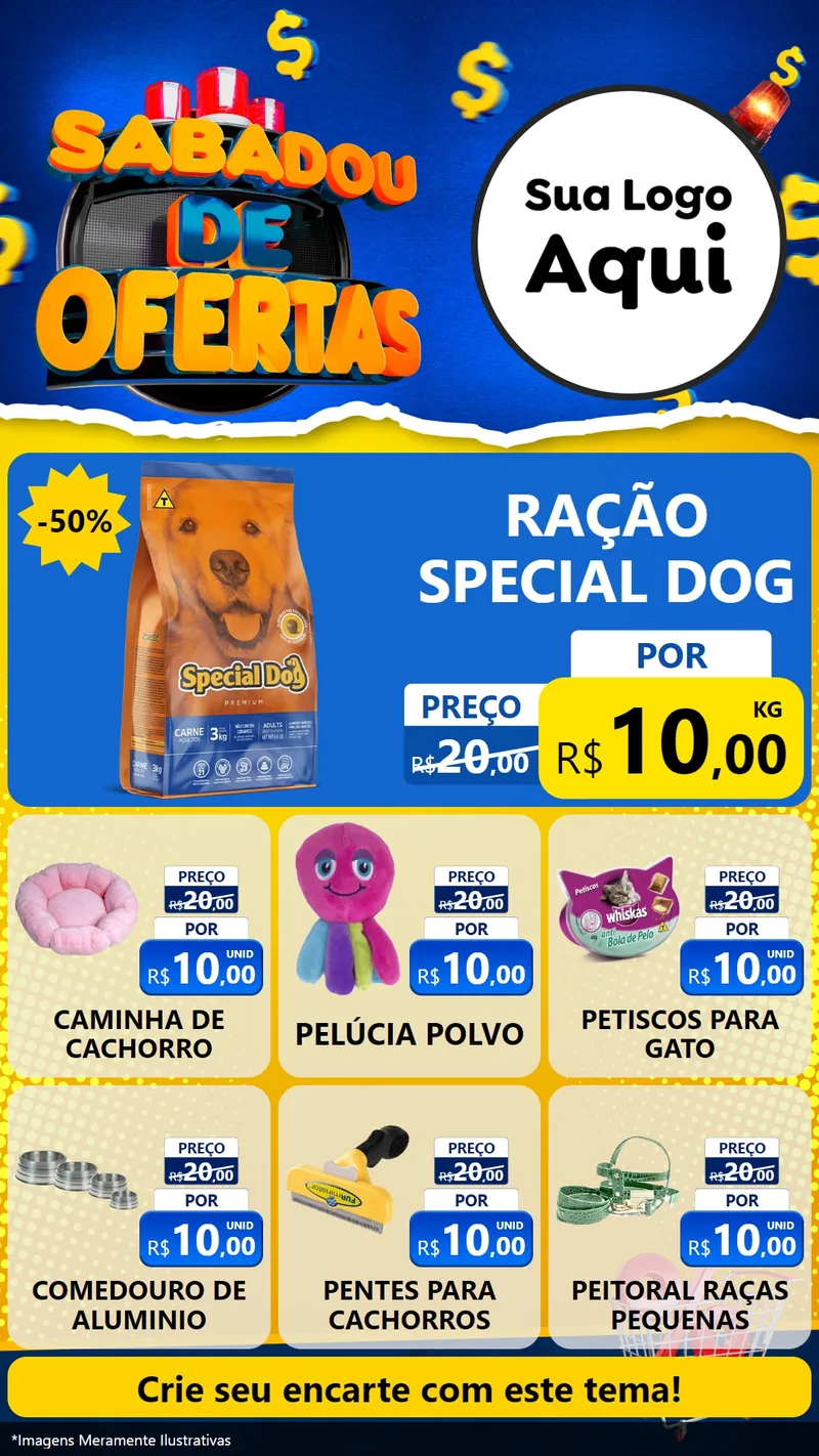 Modelo de Rede Social para Stories com o tema Sabadou de Ofertas para Pet Shop