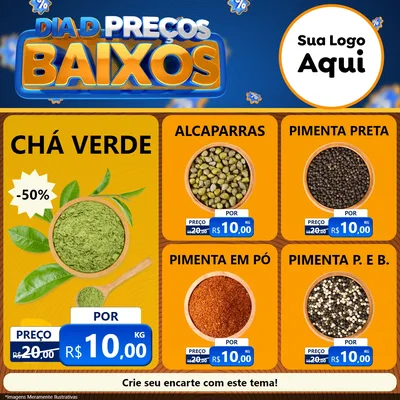 Modelo de Rede Social para Feed Facebook com o tema Dia D Preço Baixo para Produtos Naturais