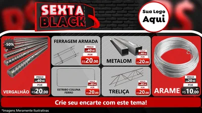 Modelo de TV para TV Horizontal com o tema Sexta Black para Ferragens