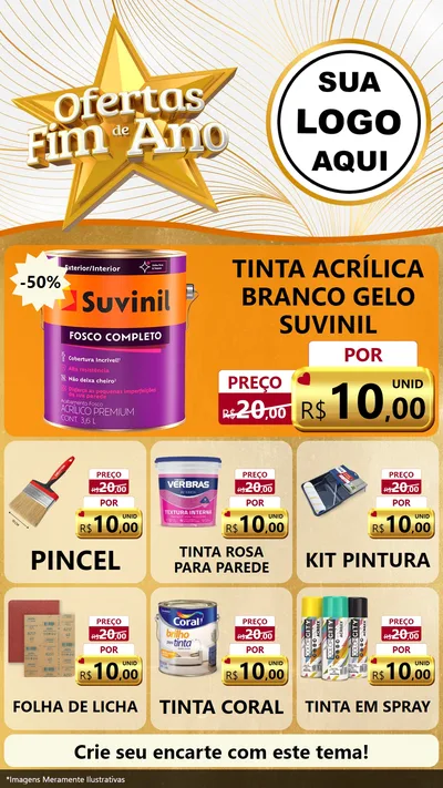 Modelo de Rede Social para Stories com o tema Ofertas Fim de Ano para Tintas e Ferramentas