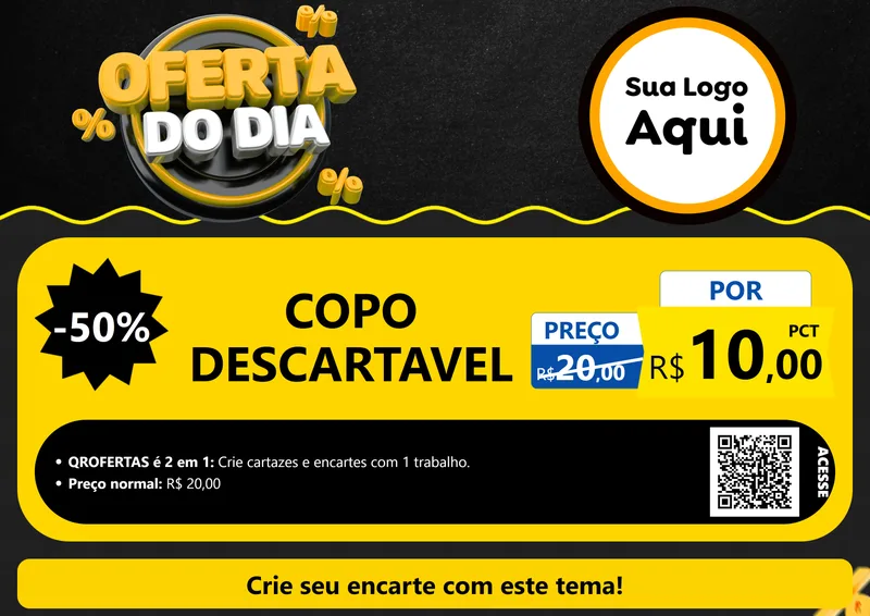 Modelo de Cartaz para Cartaz A4 Horizontal com o tema Oferta Do Dia para Embalagens