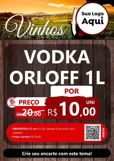 Modelo de Cartaz para Cartaz A4 Vertical com o tema Vinhos para Distribuidora de bebidas