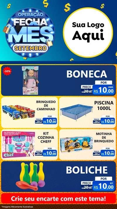Modelo de TV para TV Vertical com o tema Operação Fecha Mês Setembro para Brinquedos
