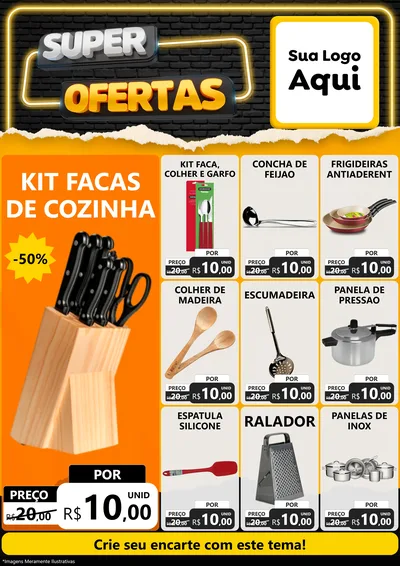 Modelo de Encarte para Encarte A4 Vertical com o tema Super Ofertas para Utilidades Domésticas