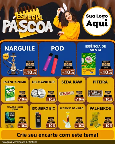 Modelo de Rede Social para Feed Instagram com o tema Especial Páscoa para Tabacaria