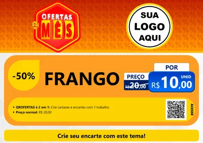 Modelo de Cartaz para Cartaz A4 Horizontal com o tema Ofertas do Mês para Assados