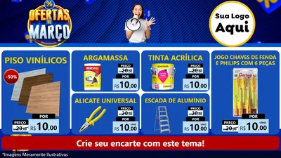 Modelo de TV para TV Horizontal com o tema Ofertas de Março para Material para Construção