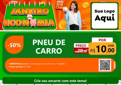 Modelo de Cartaz para Cartaz A4 Horizontal com o tema Janeiro da Economia para Auto peças