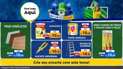 Modelo de TV para TV Horizontal com o tema Torcida Brasil - Copa para Material para Construção