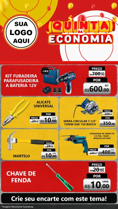 Modelo de TV para TV Vertical com o tema Quinta da Economia para Maquinas e Ferramentas