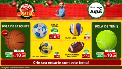 Modelo de TV para TV Horizontal com o tema Promoção de Natal para Artigos Esportivos