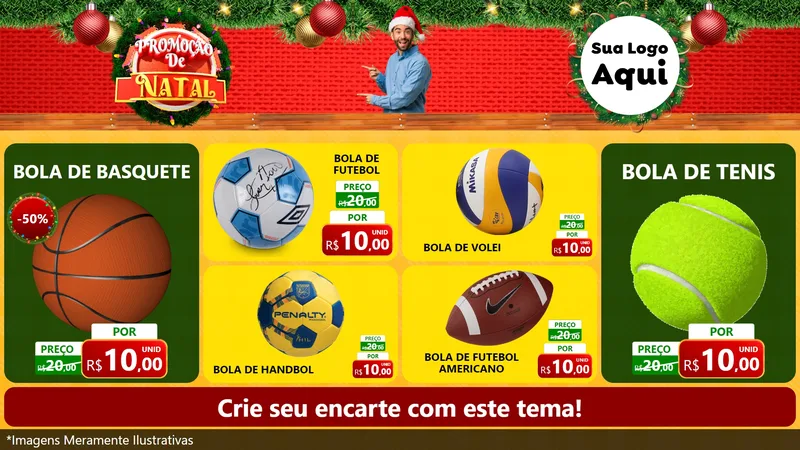 Modelo de TV para TV Horizontal com o tema Promoção de Natal para Artigos Esportivos