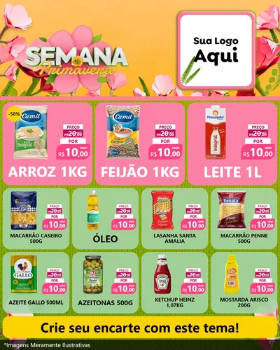 Modelo de Rede Social para Feed Instagram com o tema Semana da Primavera para Supermercado