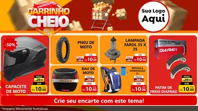 Modelo de TV para TV Horizontal com o tema Promoção carrinho cheio para Moto peças
