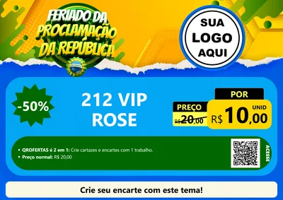 Modelo de Cartaz para Cartaz A4 Horizontal com o tema Feriado da Proclamação da República para Perfumes