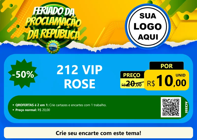 Modelo de Cartaz para Cartaz A4 Horizontal com o tema Feriado da Proclamação da República para Perfumes