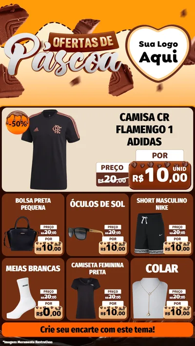 Modelo de Rede Social para Stories com o tema Ofertas de Páscoa para Roupas e acessórios