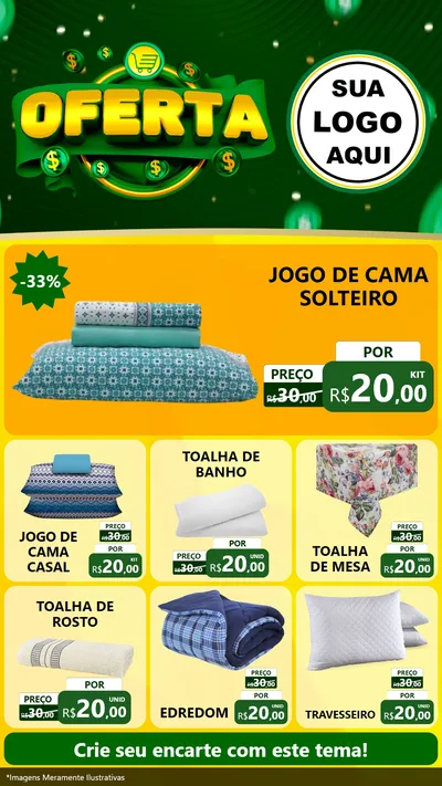 Modelo de Rede Social para Stories com o tema Oferta para Cama, Mesa e Banho