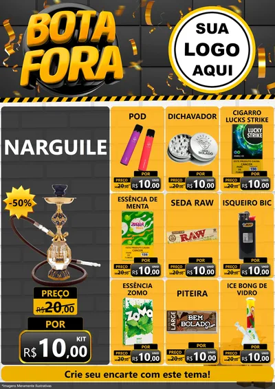Modelo de Encarte para Encarte A4 Vertical com o tema Bota Fora para Tabacaria