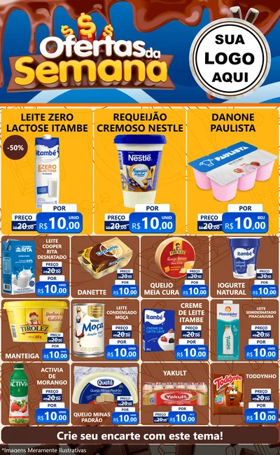 Modelo de Encarte para Encarte Grande com o tema Ofertas da Semana - Páscoa para Frios e Laticínios