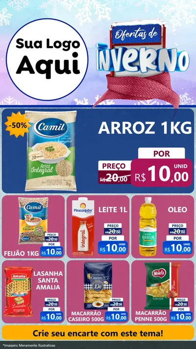 Modelo de Rede Social para Stories com o tema Ofertas de Inverno para Supermercado