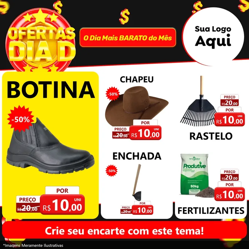 Modelo de Rede Social para Feed Facebook com o tema Dia D para Agropecuária