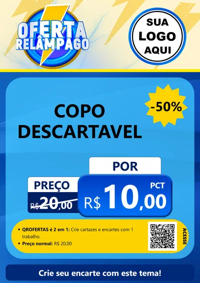 Modelo de Cartaz para Cartaz A4 Vertical com o tema Oferta Relâmpago para Embalagens