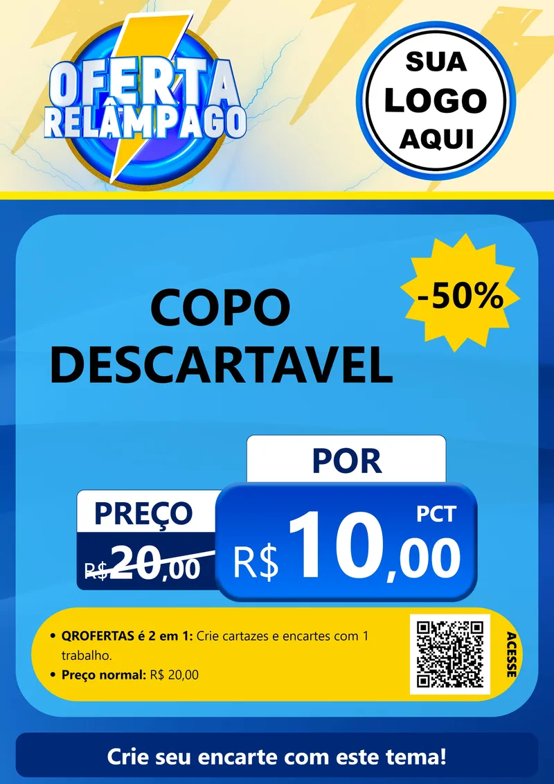 Modelo de Cartaz para Cartaz A4 Vertical com o tema Oferta Relâmpago para Embalagens