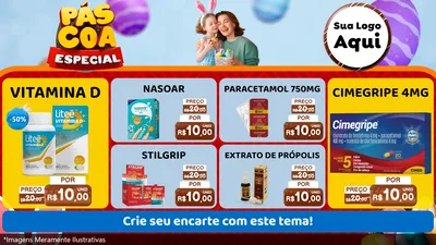 Modelo de TV para TV Horizontal com o tema Páscoa Especial para Farmácia