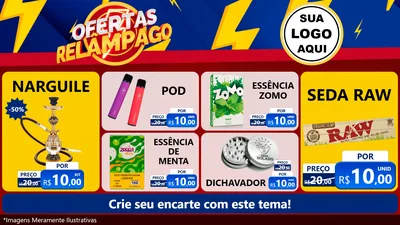Modelo de TV para TV Horizontal com o tema Ofertas Relâmpago para Tabacaria