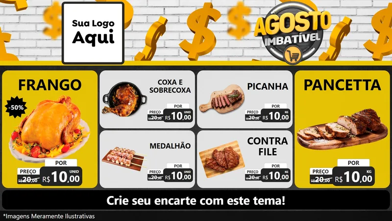 Modelo de TV para TV Horizontal com o tema Agosto imbatível para Assados