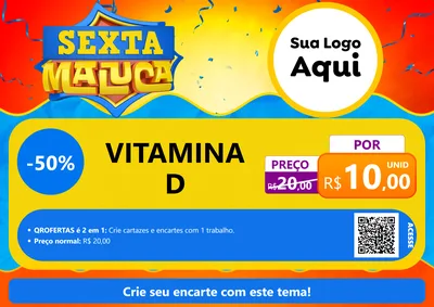 Modelo de Cartaz para Cartaz A4 Horizontal com o tema Sexta Maluca para Farmácia
