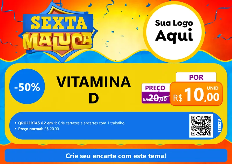Modelo de Cartaz para Cartaz A4 Horizontal com o tema Sexta Maluca para Farmácia